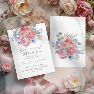 Boho Blush Rose Probe-Dinner-Einladung Einladung