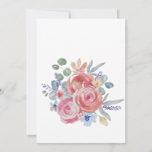 Boho Blush Rose Rehearsal Dinner  Einladung (Rückseite)