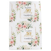 Boho blush Rose Salinggold 50. Geburtstag Mittlere Geschenktüte (Vorderseite)