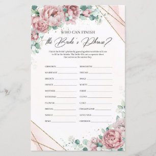 Boho Blush Rose Wer kann die Bride's Phrase beende