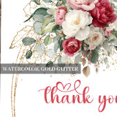 Boho-Blush-Rot-Grün-Babyshower-Dankeskarten Dankeskarte