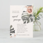 BOHO BLUSH RUST FLORA MONSTRERA BABY SHOWITE DANKESKARTE (Stehend Vorderseite)