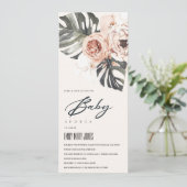 BOHO BLUSH RUST FLORAL MONSTERA BABY SHOWER EINLADUNG (Stehend Vorderseite)