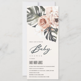 BOHO BLUSH RUST FLORAL MONSTERA BABY SHOWER EINLADUNG