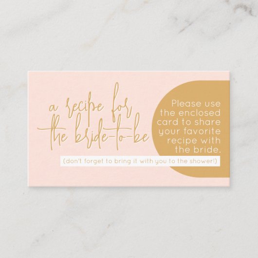 Boho Blush & Senf Rezept für die Bride Begleitkarte (Vorderseite)