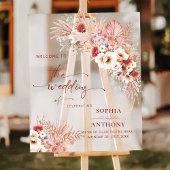 Boho Blush Terracotta Akryllische Hochzeitszeichen Acrylschild