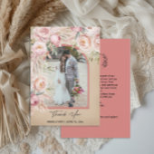 Boho Blush Terracotta Arch Foto Monogram Wedding Dankeskarte