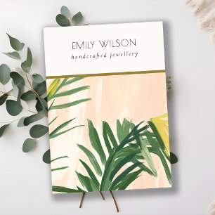 Boho Blush Tropical Palm Leaf Blank Jewelry Holder Visitenkarte