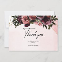 Boho blush und bordeauxrote Blume Rose Goldrahmen