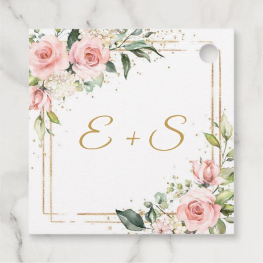 Boho blush und goldgrüne Namensinitiativen Bevorzu Geschenkanhänger (Rückseite)