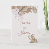 Boho Blush Wasserfarbe Blume Pampas Grass Wedding Einladung (Vorderseite)