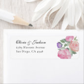 Boho Blush Watercolor Floral Wedding Address (Insitu)