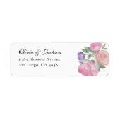 Boho Blush Watercolor Floral Wedding Address (Vorne)