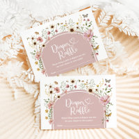 Boho Blush Wildblume Diaper Raffle Baby Girl