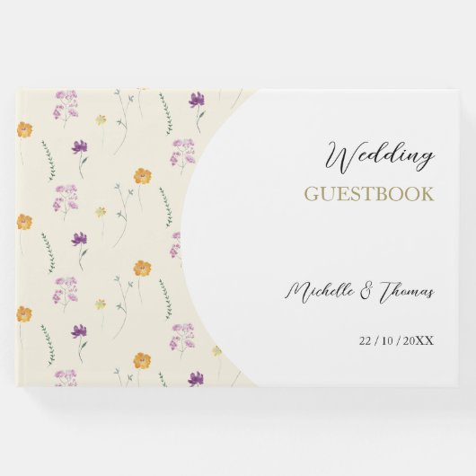 Boho Blush Wildblumen Gästebuch (Vorderseite)