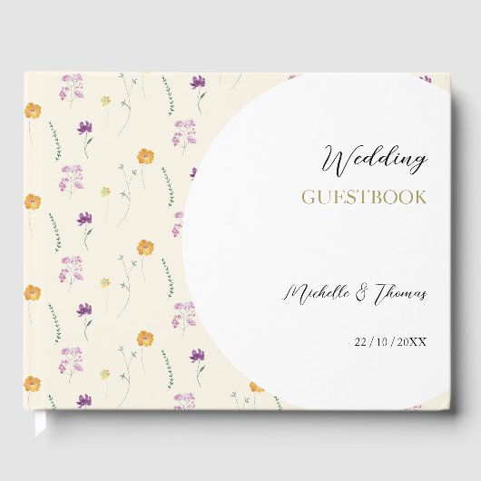 Boho Blush Wildblumen Gästebuch (Vorderseite)