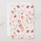 Boho blush Wildblumen Schmetterlinge Brautparty Einladung (Rückseite)