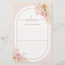 Boho Blush Wüstenempfehlung für Mama als Karte