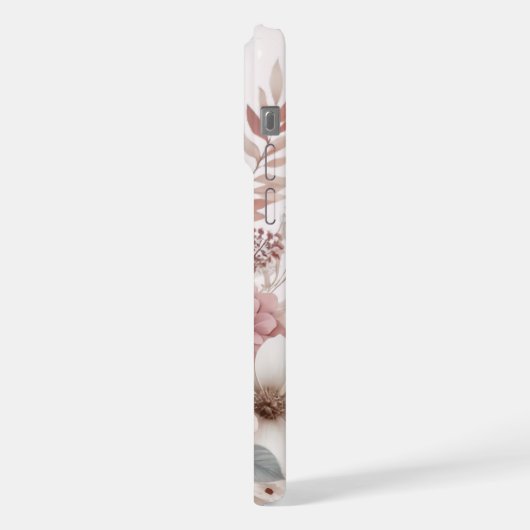 Boho Blüte mit Rosa iPhone Hülle (Linke Seite)