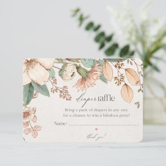 Boho Blütenblatt Tombola Einladung einfügen (Stehend Vorderseite)