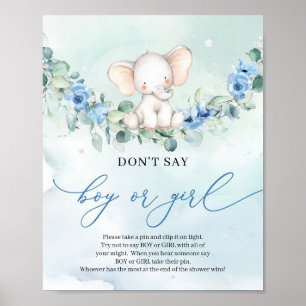 Boho Blütenelefant Sage nicht JUGEND oder MÄDCHEN Poster