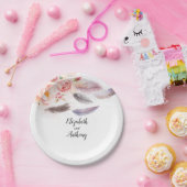 Boho BlütenFeathers Pappteller (Party)