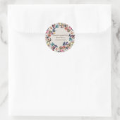 Boho Blütenfeder Rustikale Duschklemme, Gefallen Runder Aufkleber (Tasche)