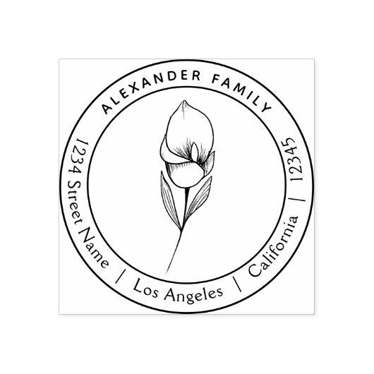 Boho Blütenhandgezeichnet Lily Briefmarke Gummistempel (Prägung)