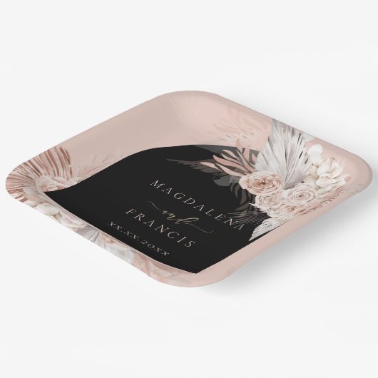 Boho-Blütenmarsch Pappteller (Gewinkelt)