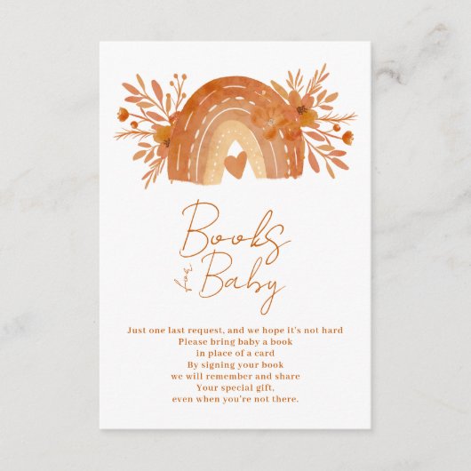 Boho Blütenorange bringt ein Buch Begleitkarte (Vorderseite)