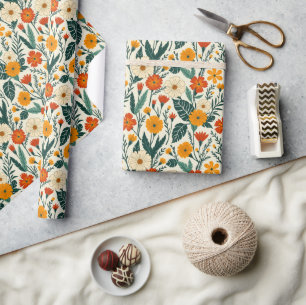 Boho-Blütenpracht Geschenkpapier