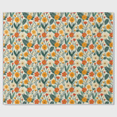 Boho-Blütenpracht Geschenkpapier (Flach)