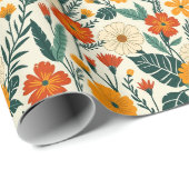 Boho-Blütenpracht Geschenkpapier (Rolleneckpunkt)