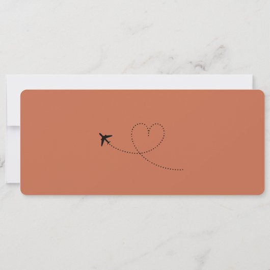 Boho Boarding Pass Hochzeit in Urlaubsort QR-Code Einladung (Rückseite)