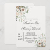 Boho boda de oro einladung (Vorne/Hinten)