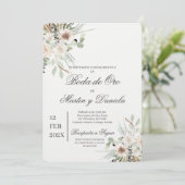 Boho boda de oro einladung (Stehend Vorderseite)