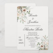 Boho boda en español einladung (Vorne/Hinten)