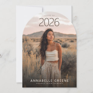 Boho Bogen Foto Abschlussfeier Einladung