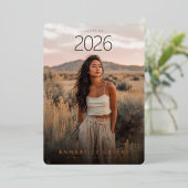 Boho Bogen Foto Abschlussfeier Folieneinladung (Stehend vorne)