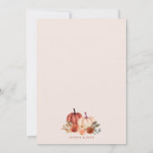 Boho-Bogen-Kürbis-Herbstblumen Terrakotta Save The Date (Rückseite)