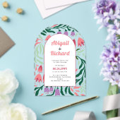 Boho-Bogen mit Retro-Ästen und Blume Hochzeit Acryleinladungen (Insitu (Hochzeit))