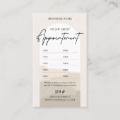 Boho-Bogen-Neutrale Beige-Monogramm-Frisiersalon Terminkarte (Vorderseite)