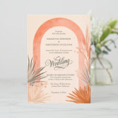Boho-Bogen-Pampasgras-Hochzeit Einladung (Stehend Vorderseite)