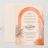 Boho-Bogen-Pampasgras-Hochzeit Einladung (Vorne/Hinten)