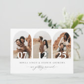 Boho-Bogen Save-the-Date-Fotokartenankündigung Save The Date (Stehend Vorderseite)