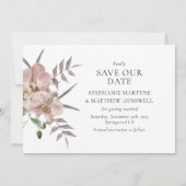 Boho-Bogen-Staub-Orchideen-Foto-Hochzeit Save The Date (Rückseite)