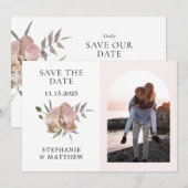 Boho-Bogen-Staub-Orchideen-Foto-Hochzeit Save The Date (Vorne/Hinten)