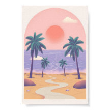 Boho-Bogen-Strand-Sonnenuntergang-Palme Minimal