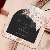 Boho-Bogenhochzeit Quadratischer Aufkleber