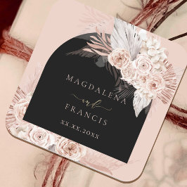 Boho-Bogenhochzeit Quadratischer Aufkleber